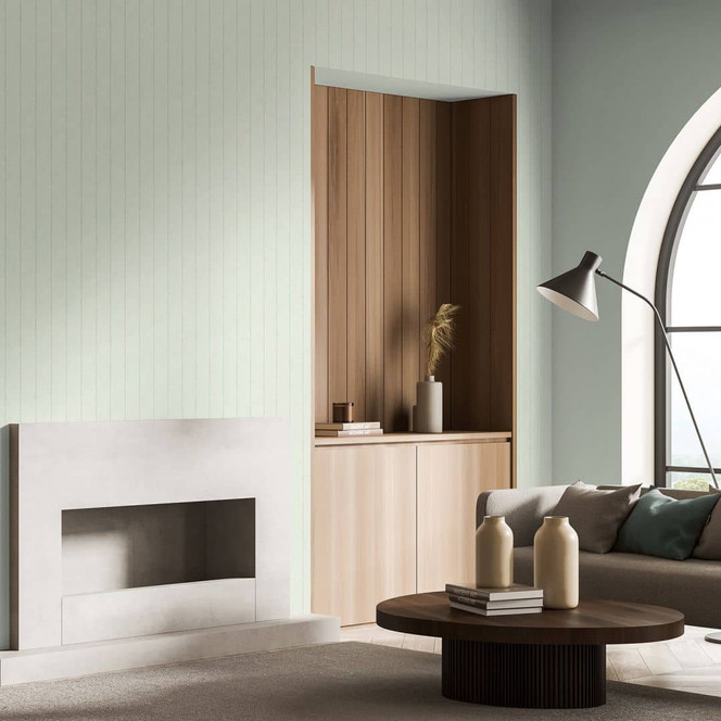 Vliestapete mit einfarbiger Struktur grün Uni