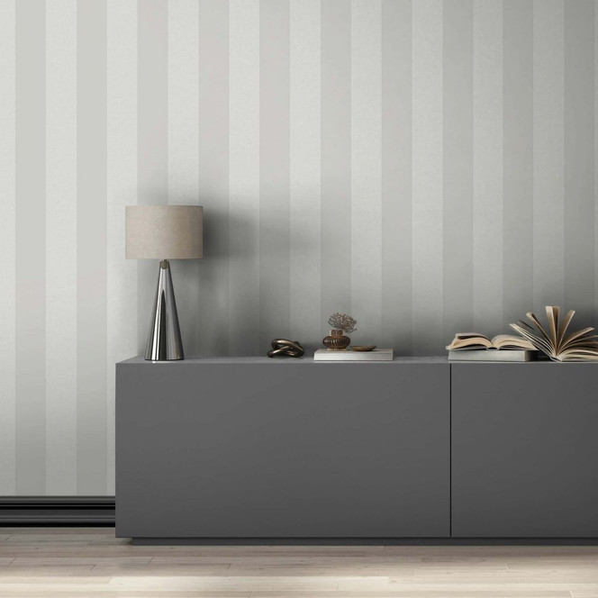 Vliestapete Blockstreifen Streifen Modern in Grau