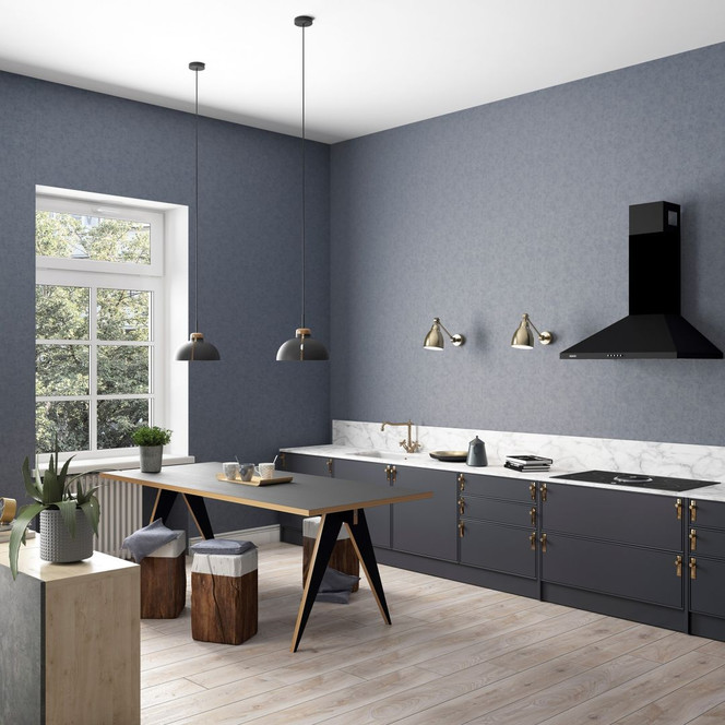 Vliestapete in moderner, feiner Struktur blau Uni