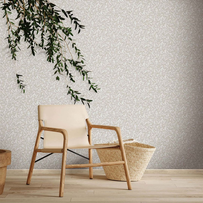Vliestapete Blätter, Blattmotiv Floral Natur in Beige