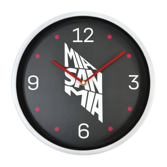 FC Bayern Wanduhr mit Solgan - Mia San Mia Ø30 cm