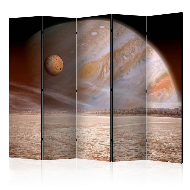 Paravent, Raumteiler freistehend, Trennwand - A small and a big planet II, 5-teilig - einseitig bedruckt - 225 x 172 cm