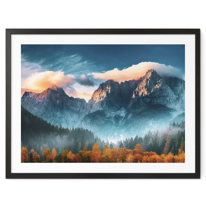 Poster Herbstliche Landschaft am Gipfel Triglav in den Julischen Alpen