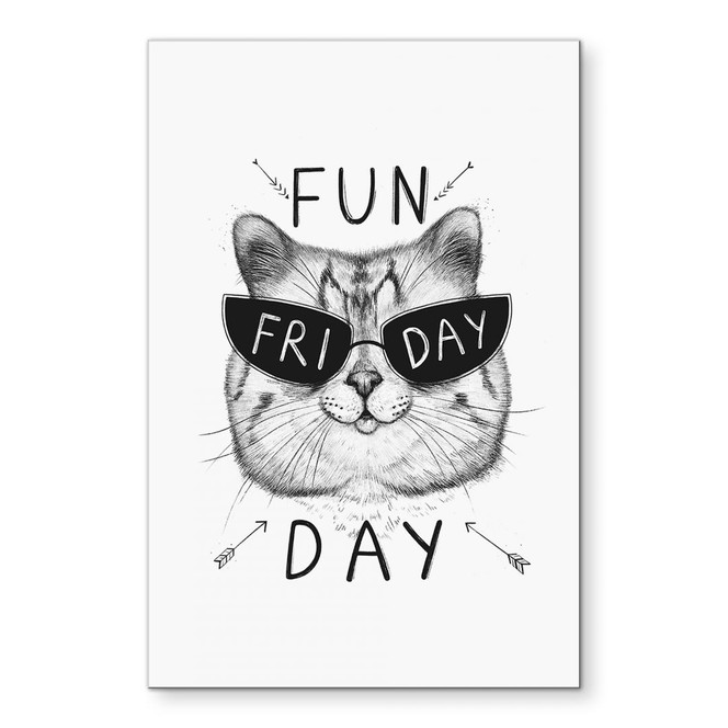 Wandbild Katze mit Sonnenbrille - Fun Friday Cat - Korenkova - Alu-Dibond