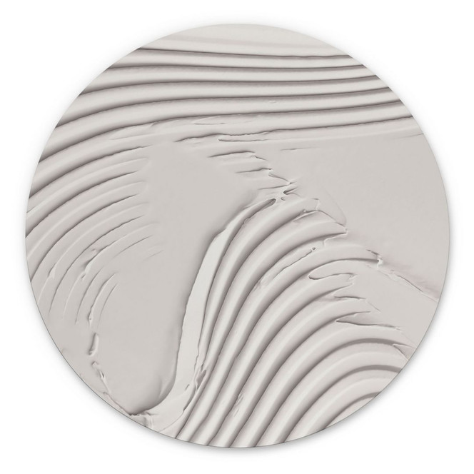 Wandbild Sanfte Strukturen in Beige - Pictufy Studio - Alu-Dibond Rund