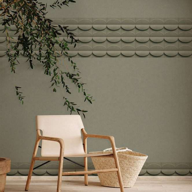 Bordüre in Grün, Grafisch für Wohnzimmer, Schlafzimmer 5.00 x 0.177 m