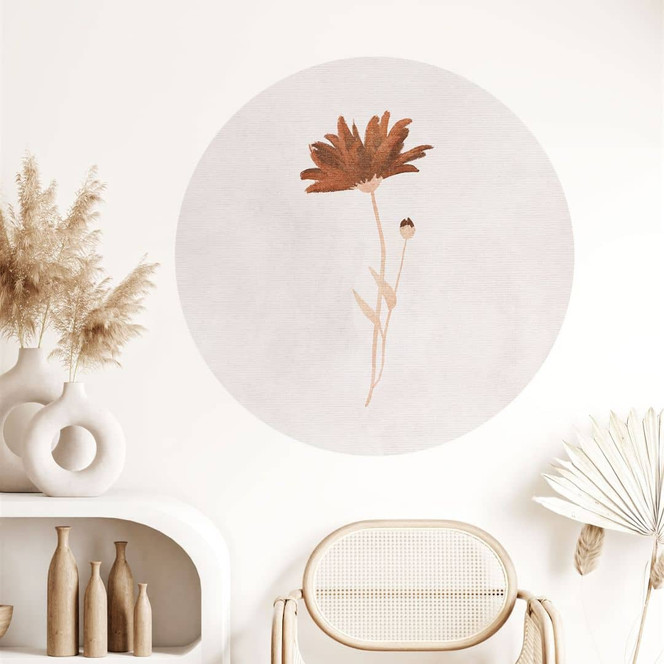 Wandtattoo Wildblume abstrakt - Goed Blauw - Rund