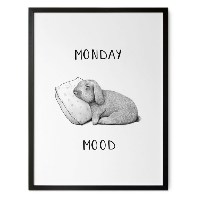 Poster Monday mood - Hase am Montagmorgen - Korenkova