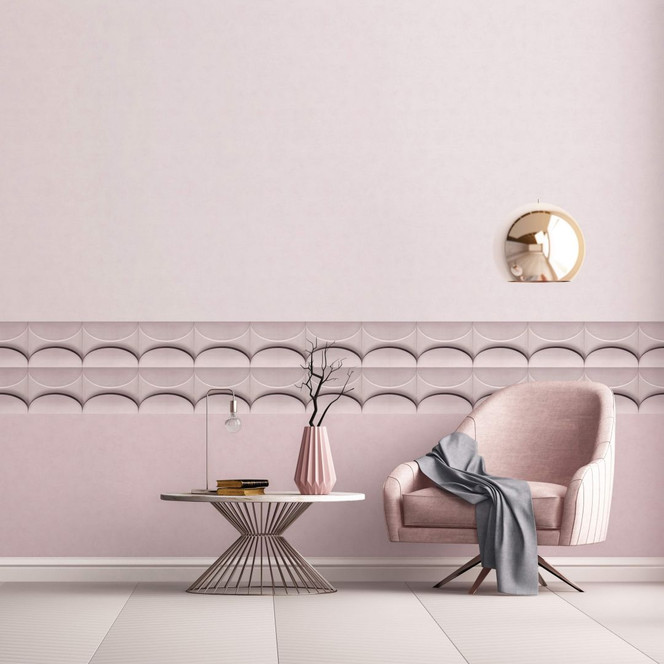 Vliestapete mit einfarbiger Struktur rosa Uni