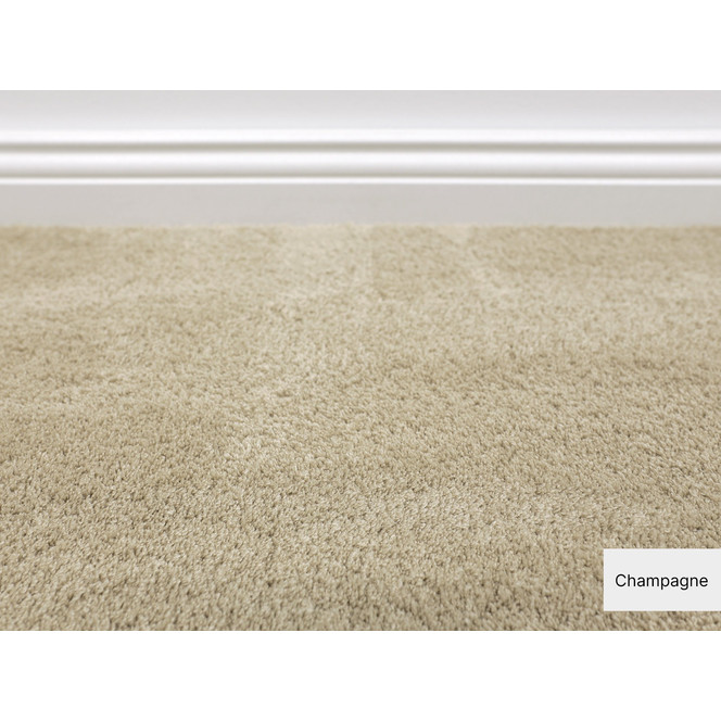 Yuki Velours Teppichboden Meterware in Champagne