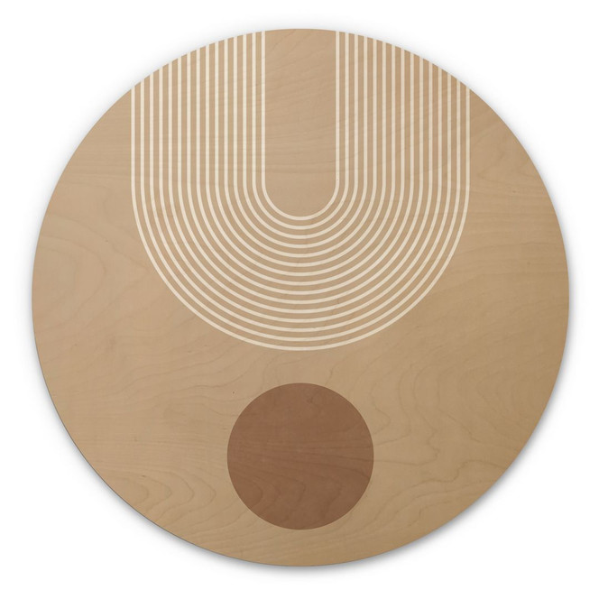 Holzbild Abstrakte Geometrie in Balance - Ristova - Rund