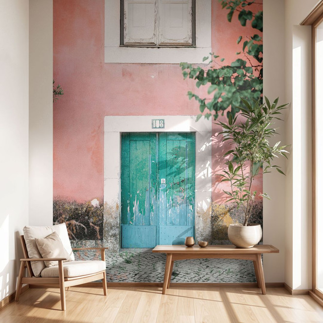 Fototapete Mediterrane Hausfassade in Lissabon | Tapete Städte & Orte - Zwart