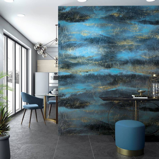 Fototapete mit Wellenmotiv, Schwarz Struktur 3.40 x 2.12 m