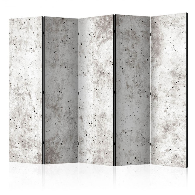 Paravent, Raumteiler freistehend, Trennwand - Urbaner Stil: Beton , 5-teilig - 225 x 172 cm
