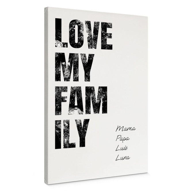 Personalisierbares Leinwandbild Love my Family