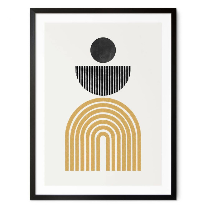 Poster Abstrakte Komposition mit Kreis und Halbbogen - The Miuus Studio