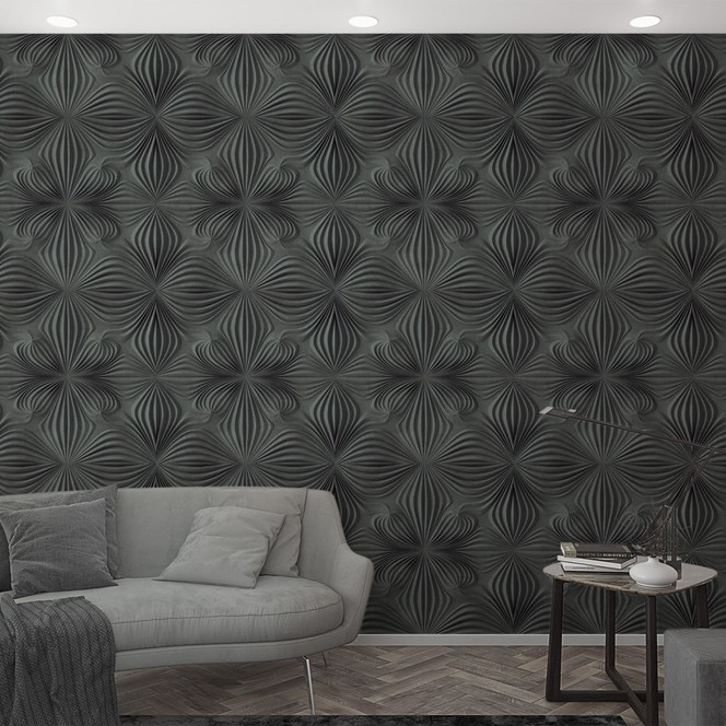 Fototapete in klassischer 3D-Optik Anthrazit ,Grafisch 2.70 x 1.59 m