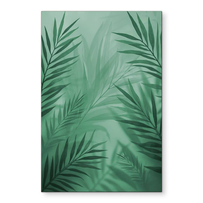 Wandbild Grüne Palmenblätter - Alu-Dibond