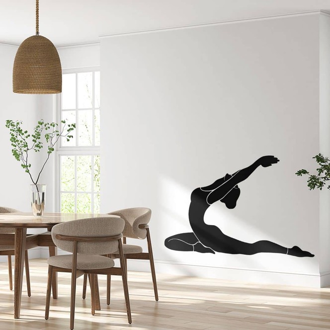 Wandtattoo Yoga Taube Silhouette einfarbig