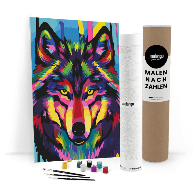 Malen nach Zahlen Leinwandbild - Wolf Wilko