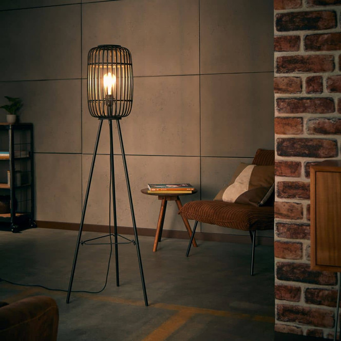 Stehleuchte Willi, braun, 130 x 45 cm, Bambus Stehlampe