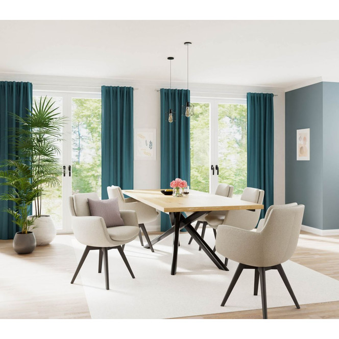 Homing Vorhang Galdin mit verdeckten Schlaufen petrol - 2.45x1.4m - Bild 1