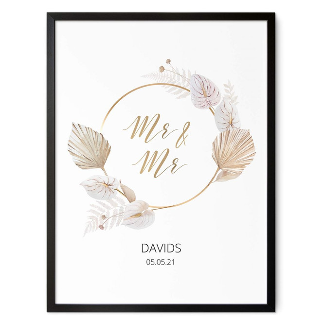 Personalisiertes Poster Mr & Mr - Gold