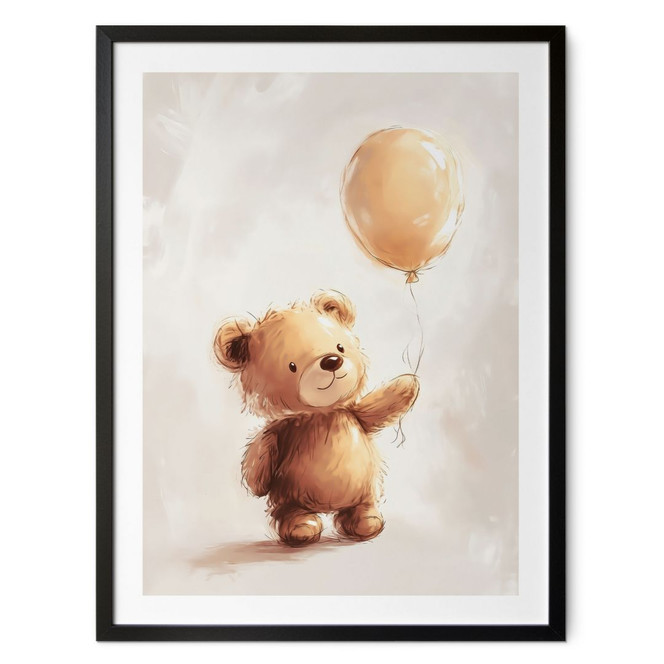 Poster Kleiner Teddybär mit Luftballon - Magnusson