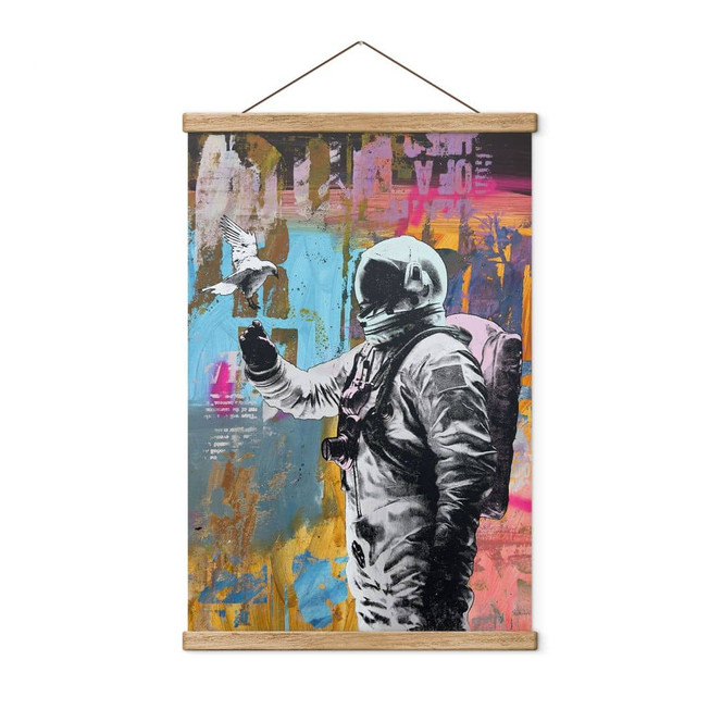 Stoffbild Astronaut mit Taube - Kuryliuk