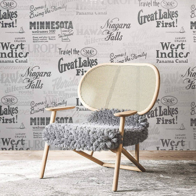 Vliestapete mit Schriftzügen weiss Grafisch