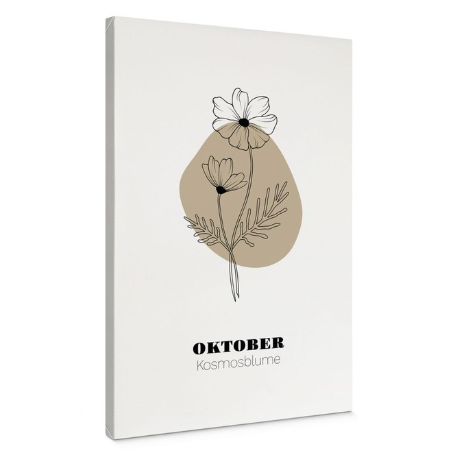 Personalisierbares Leinwandbild Monatsblume Oktober