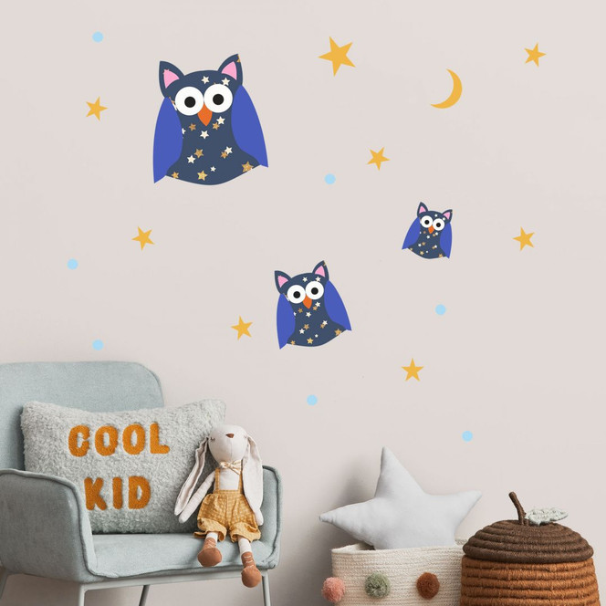 Wandtattoo Muster-Eulen-Set