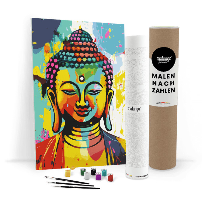 Malen nach Zahlen Leinwandbild - Buddha Ben
