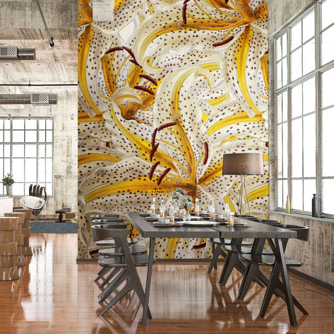 Fototapete mit Pflanzen, Weiss Floral 2.70 x 1.59 m