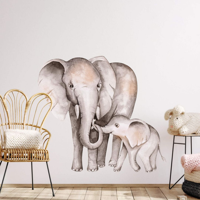 Wandtattoo Zwei Elefanten - Mutter und Kind - Kvilis