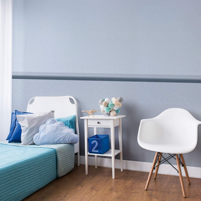 Bordüre in Blau mit Streifen für Wohnzimmer, Schlafzimmer 5.00 x 0.088 m