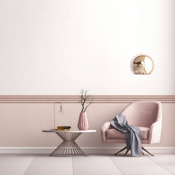 Bordüre in Rosa mit Streifen für Wohnzimmer, Schlafzimmer 5.00 x 0.177 m