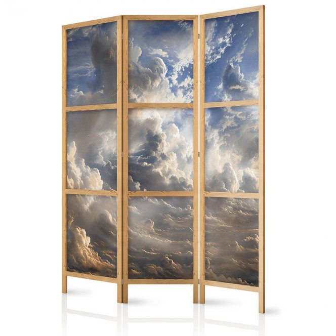 Japanischer Paravent, Raumteiler freistehend, Trennwand - Golden Reflections on Clouds Foretelling Dusk