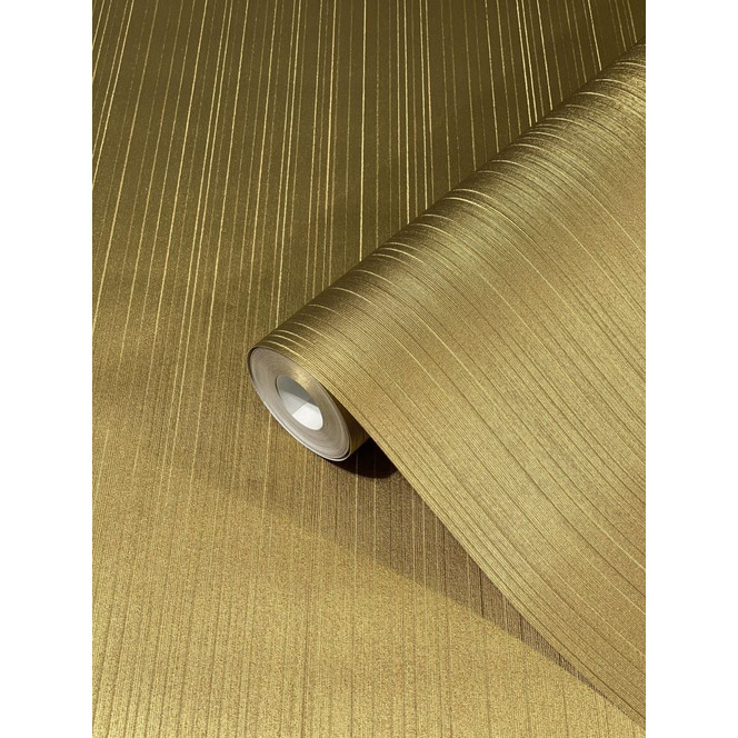 Vliestapete mit glänzenden feinen Streifen und Linien gold Streifen von Harald Glööckler