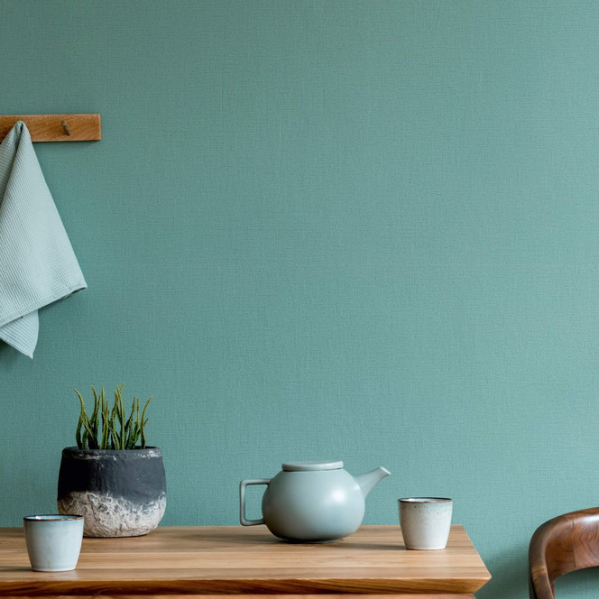 Vliestapete mit leichter Struktur grün Uni