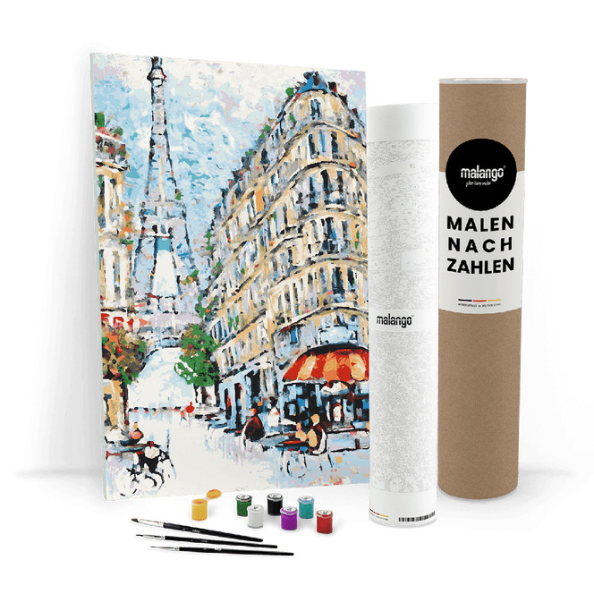 Malen nach Zahlen Leinwandbild - Café am Eifelturm No. 3