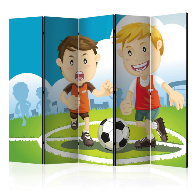 Paravent, Raumteiler freistehend, Trennwand - Sportplatz , 5-teilig - 225 x 172 cm