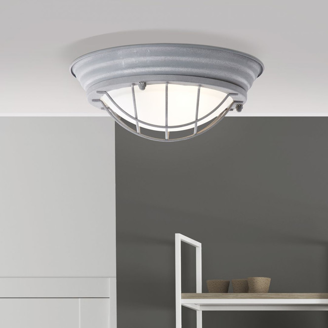 Wand- und Deckenleuchte Sina, grau, 10 x 29 cm, Metall Deckenlampe, dimmbar