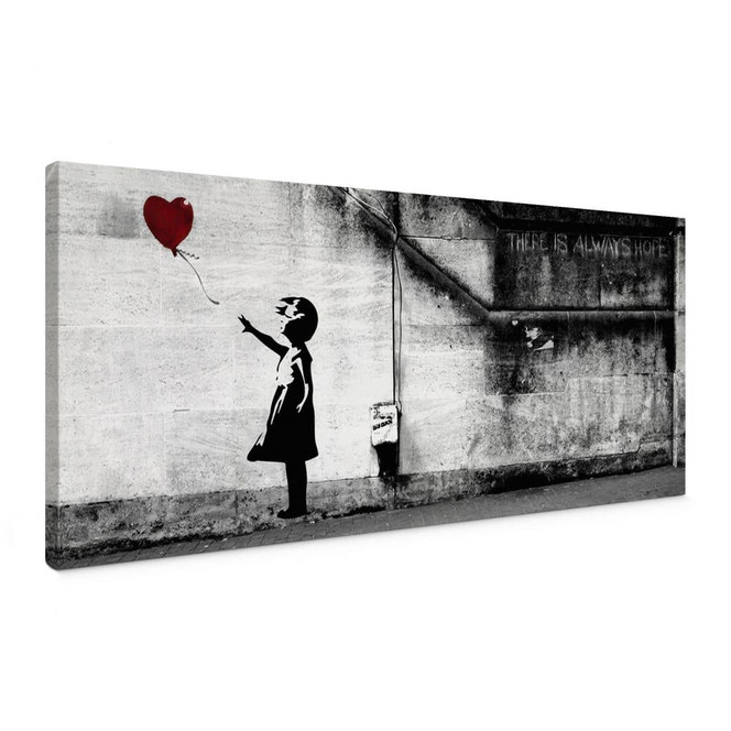 Leinwandbild Banksy - Girl with balloon - Panorama