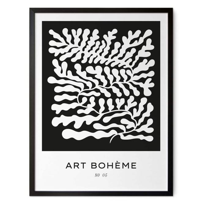 Poster Blattwerk in Schwarz-Weiss - Treechild