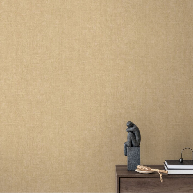 Strukturtapete Textil-Optik Sandgelb Beige - Dezente Vliestapete modern