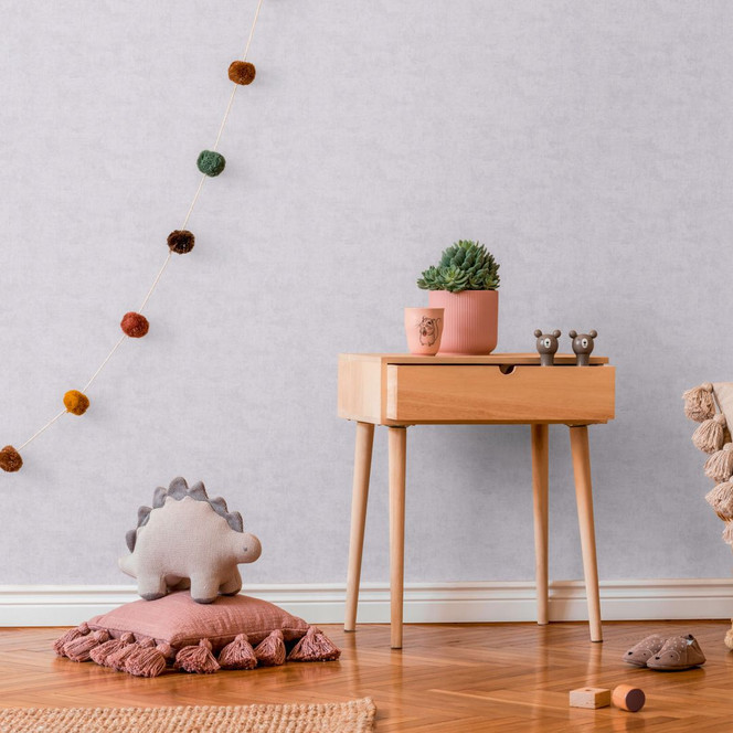 Unitapete Hellgrau Kinderzimmer - Einfarbige Tapete modern