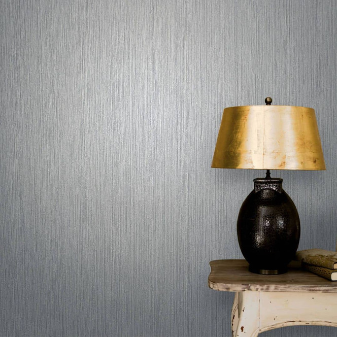 Vliestapete mit feinen Linien in Strié Optik grau Uni