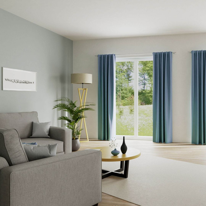 Homing Fertigschal mit verdeckten Schlaufen Galdin bleu - 2.45 x 1.4m - Bild 1