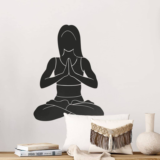 Wandtattoo Yoga Lotus Silhouette einfarbig